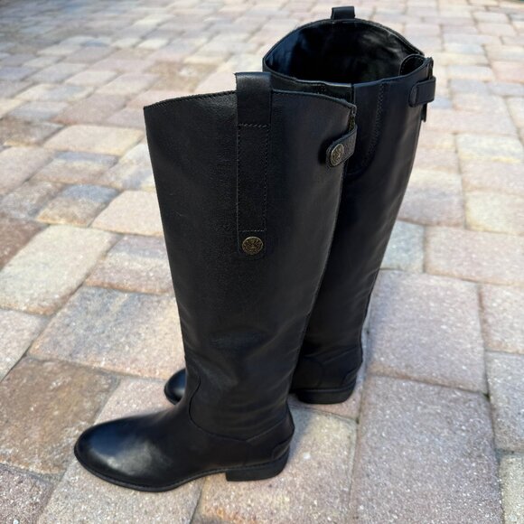 Sam Edelman Like New Penny Black Leather Riding Boot Size 5 / 35 - Picture 2 of 16
